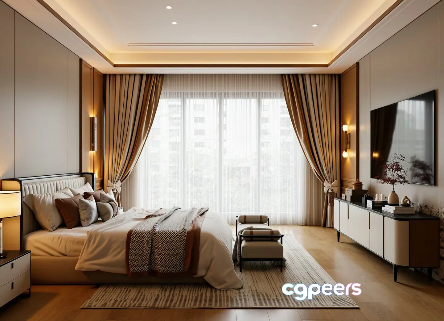 Cozy Modern Bedroom 3D Model – 16643 – VRAY Render
