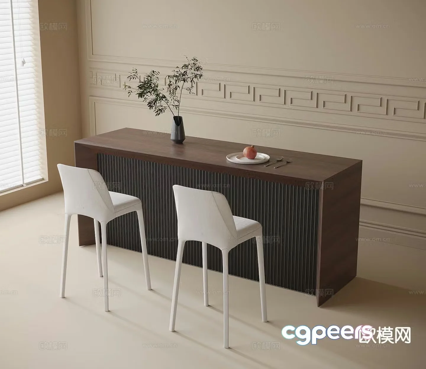 Modern bar bar chair 3d model