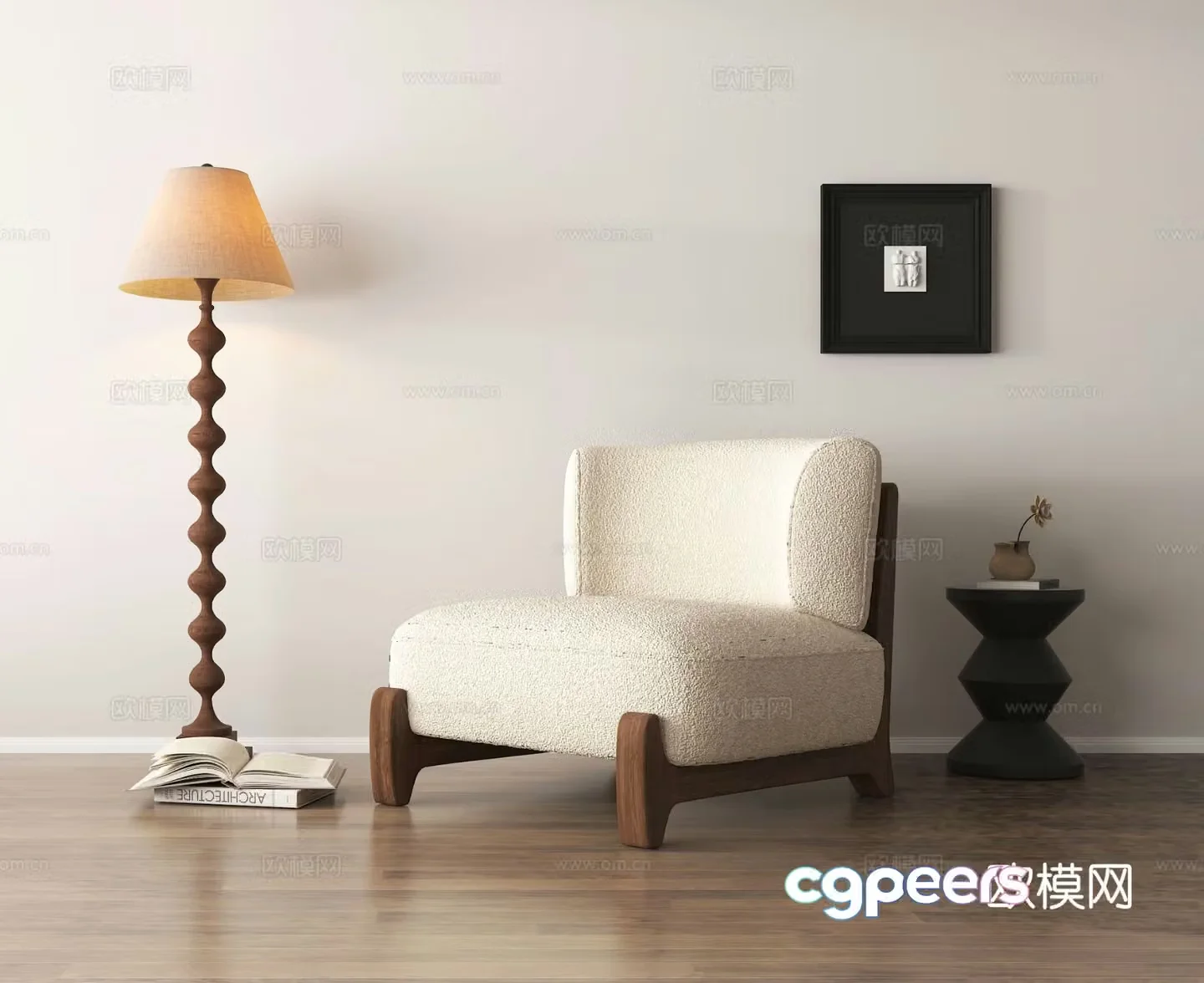 Medieval style chair leisure chair 3d model