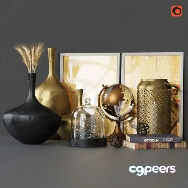 3ds Max Free – Decorative Set Gold