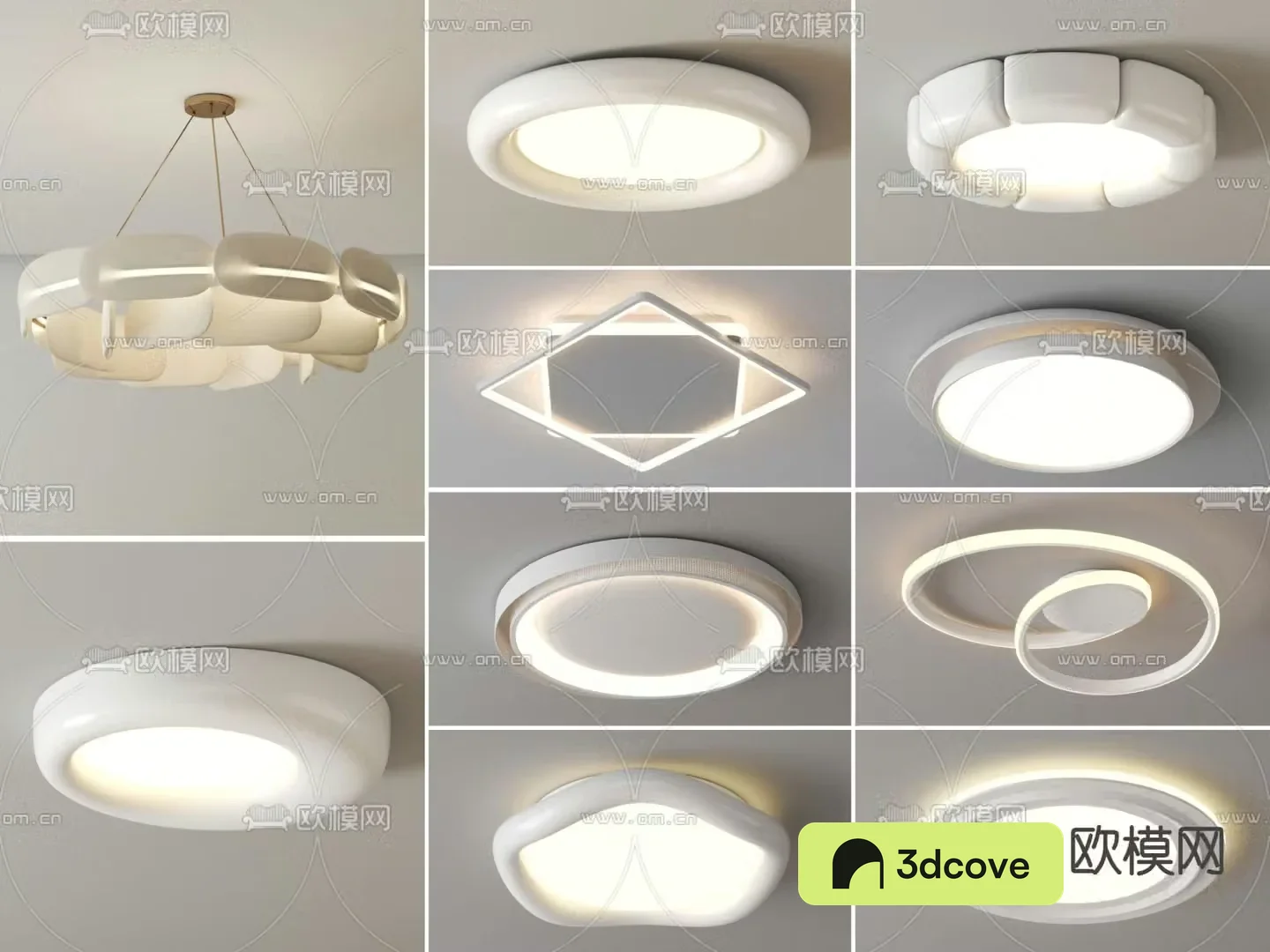 Round ceiling lamp bedroom lamp ring chandelier