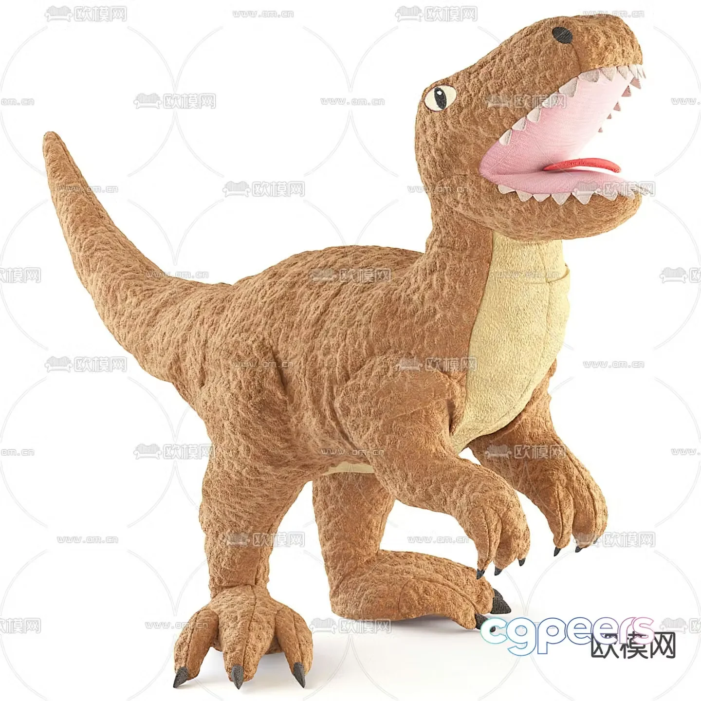 Modern dinosaur plush toy 3d model