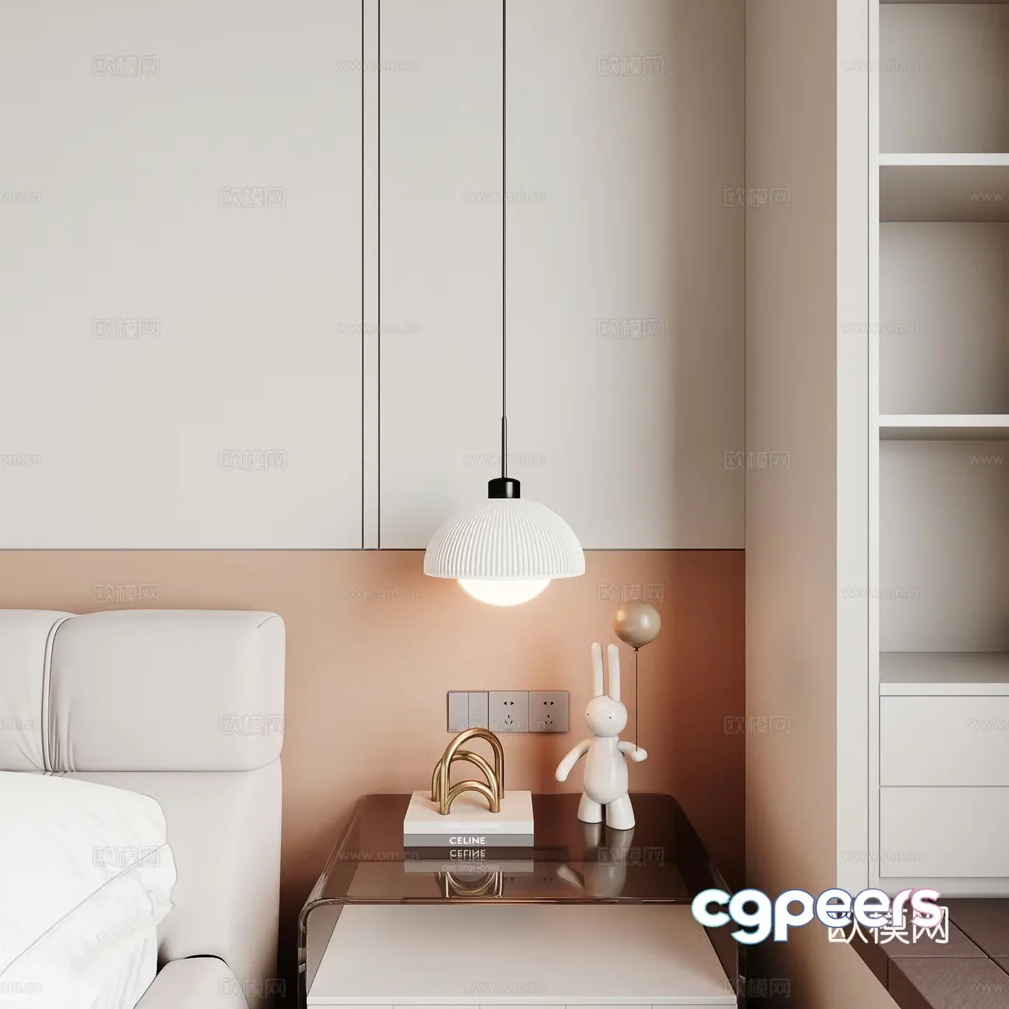Modern kids room chandelier 3d model