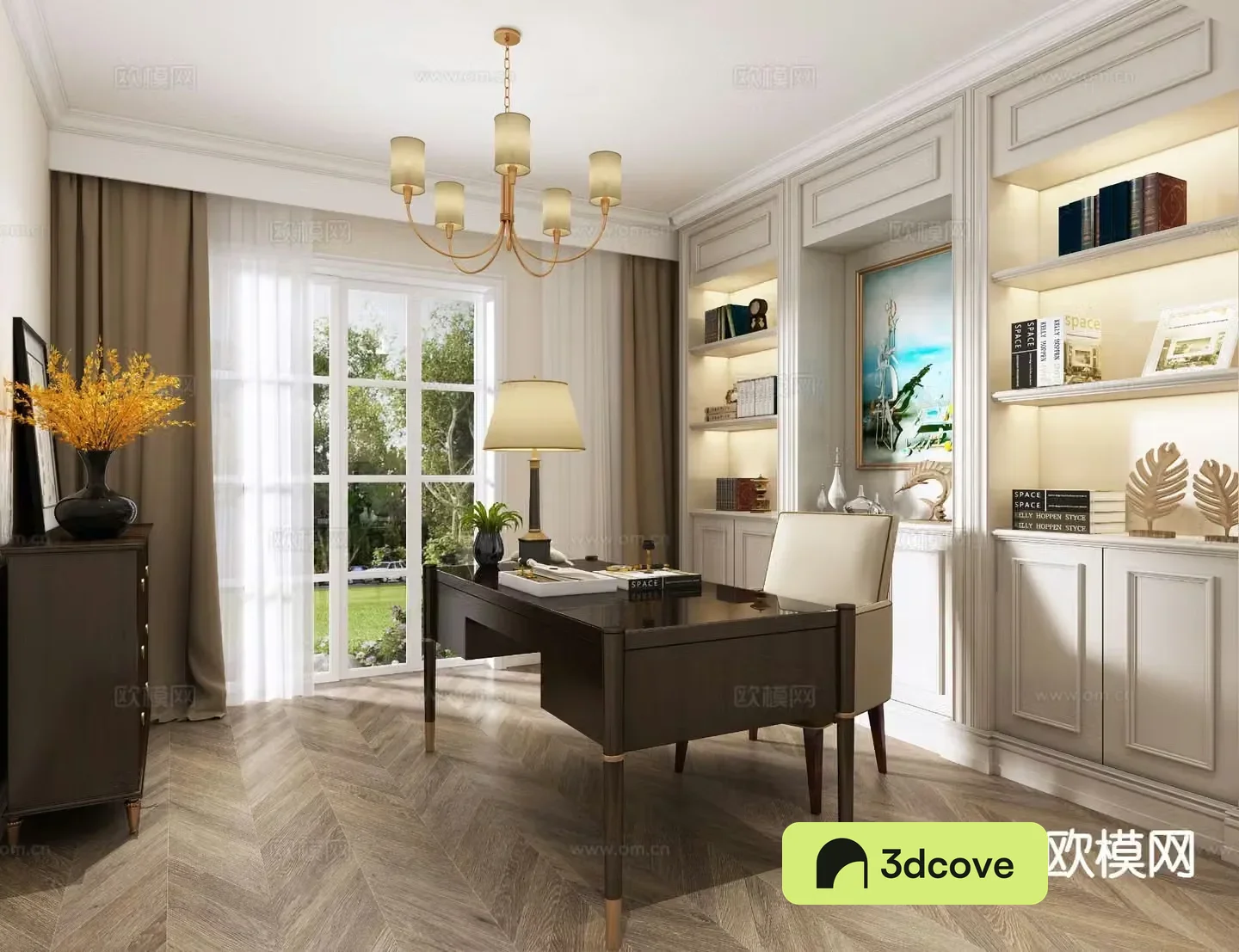 simple European study room