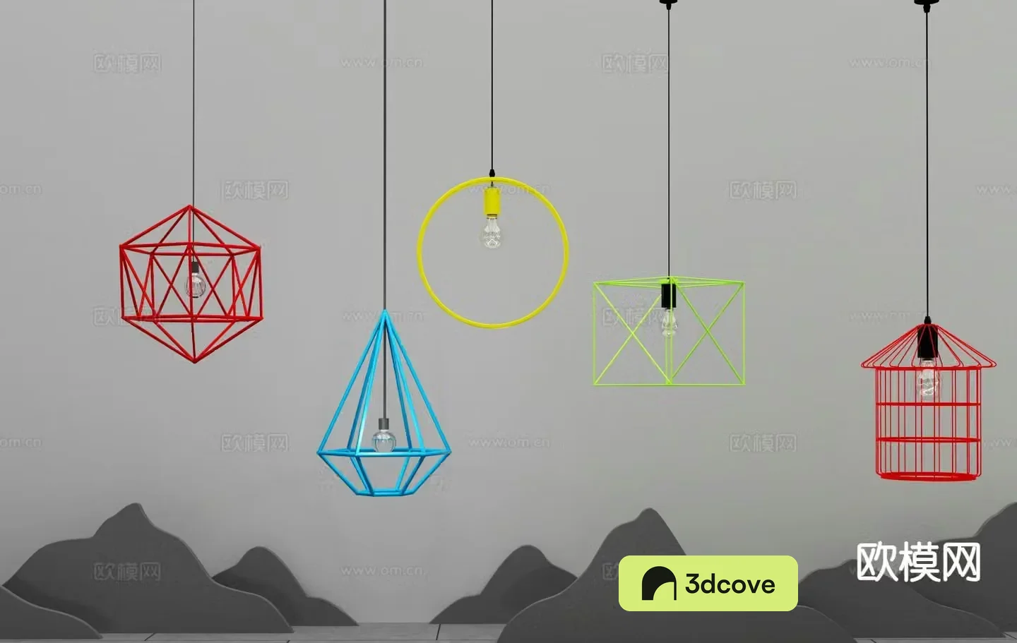 Modern colorful chandelier wrought iron chandelier