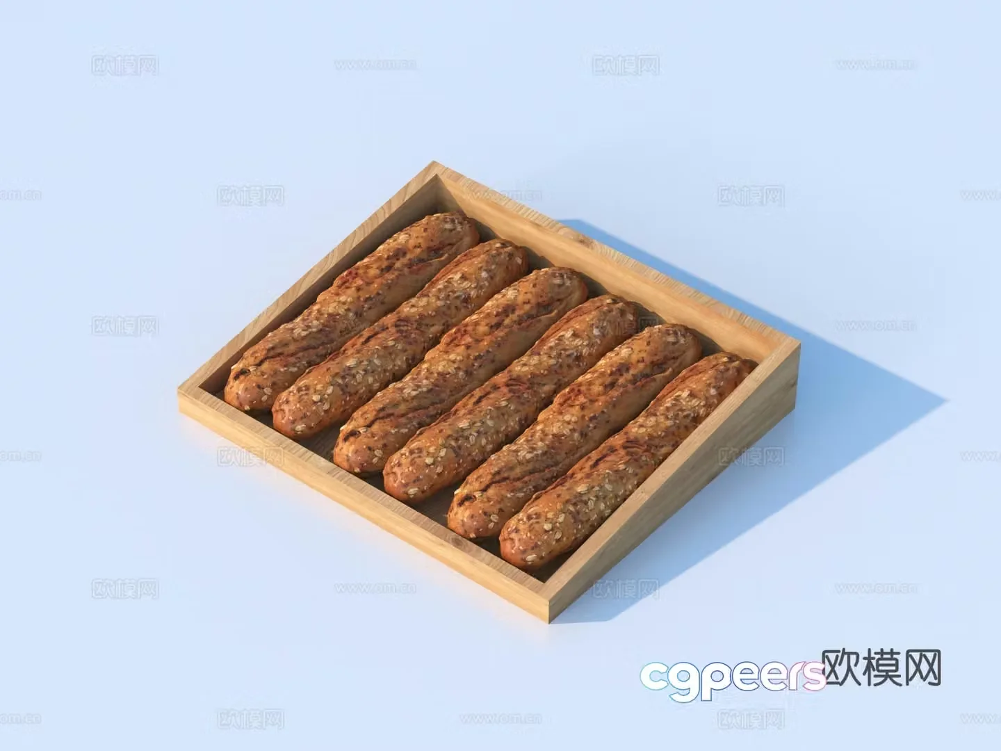 Bread Tray Kitchenware 3d Model