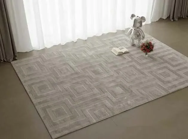 A Light Grey Rug With A Geometric Pattern 3D Model – 15297 – CORONA Render