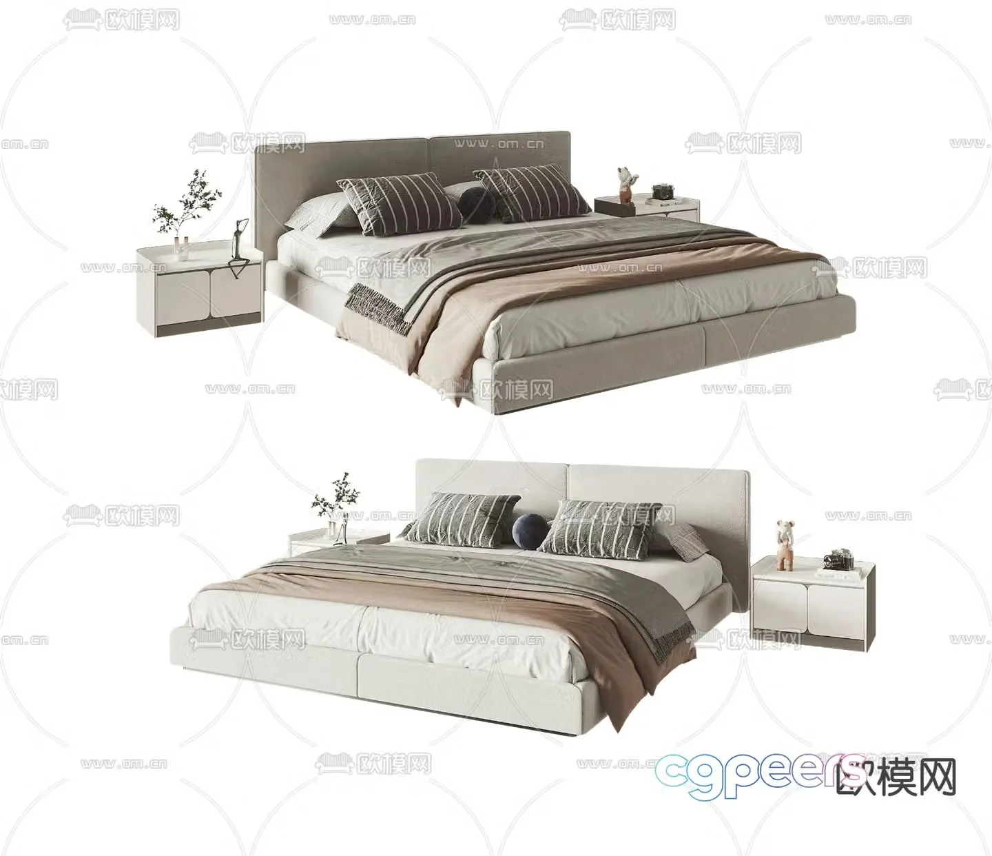 Poliform double bed 3d model