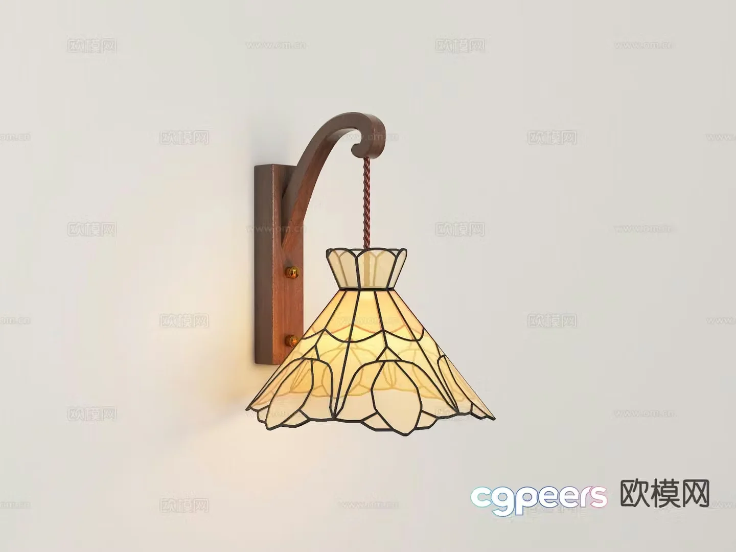 Medieval style wall lamp 3d model