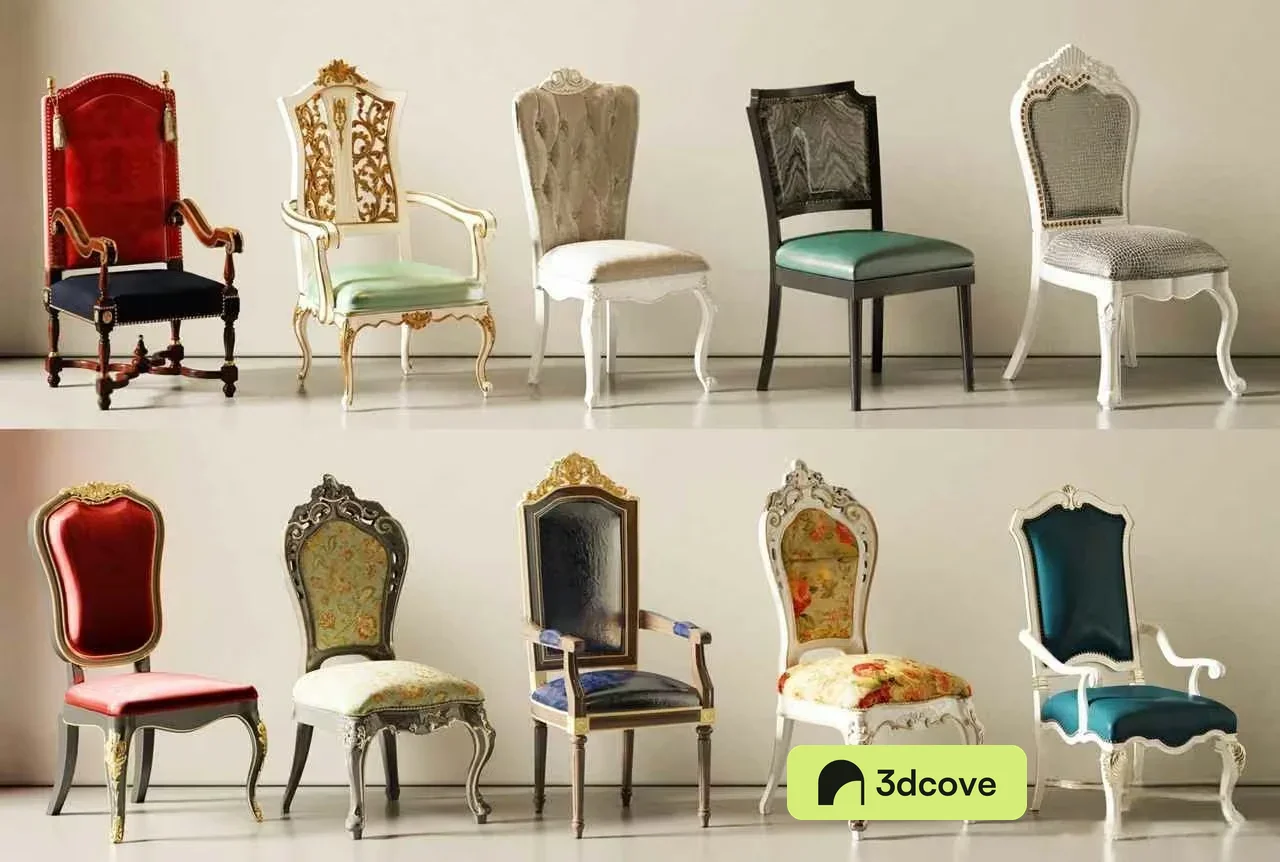 Wooden Ornate Chairs
