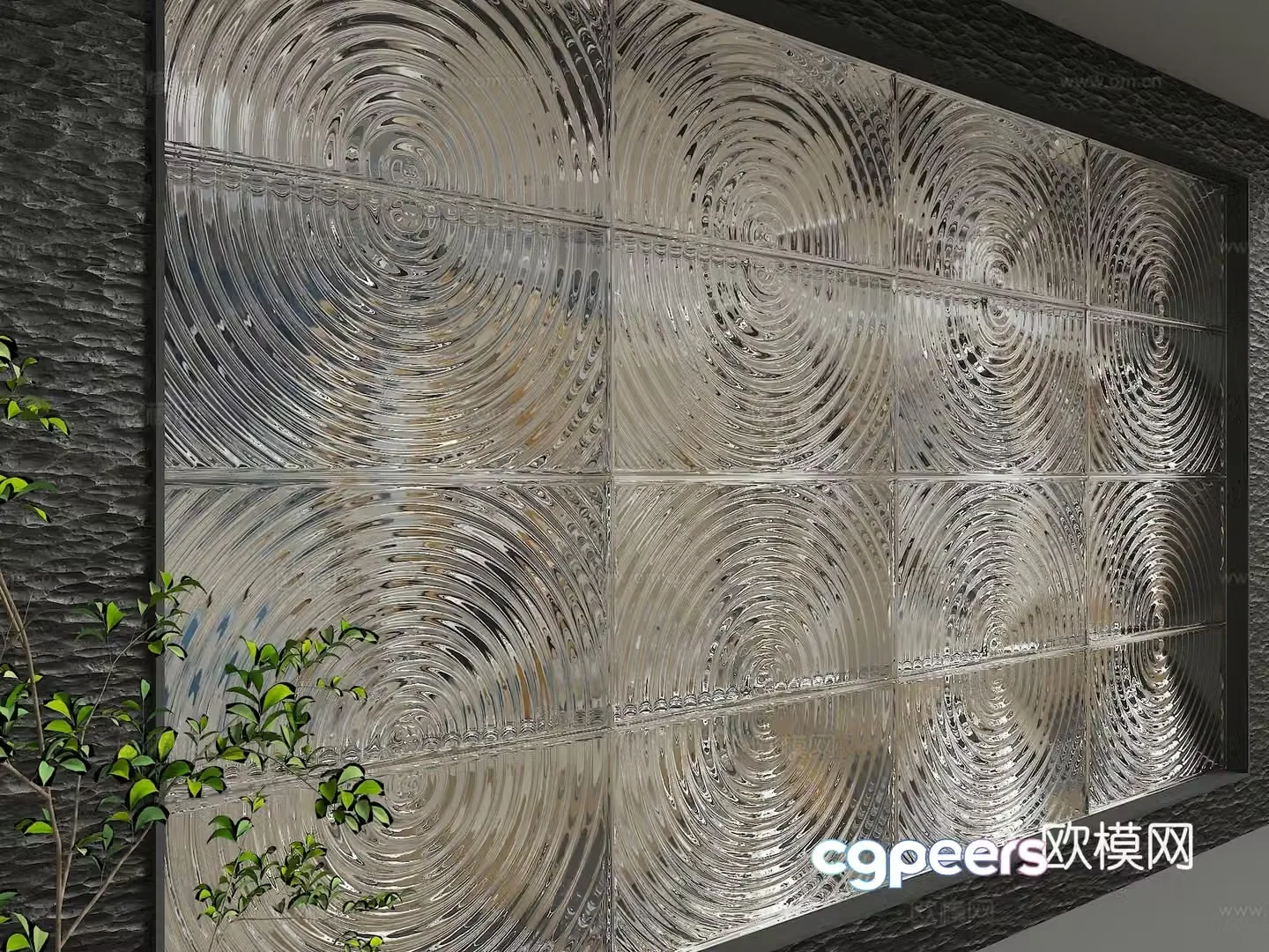 Modern glass partition 3d model