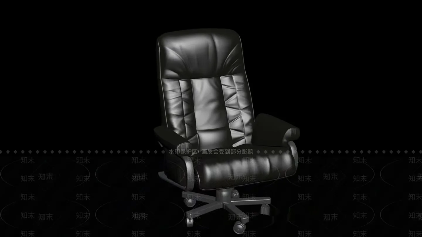 A Black Leather Office Chair 3D Model – 4134 – VRAY Render