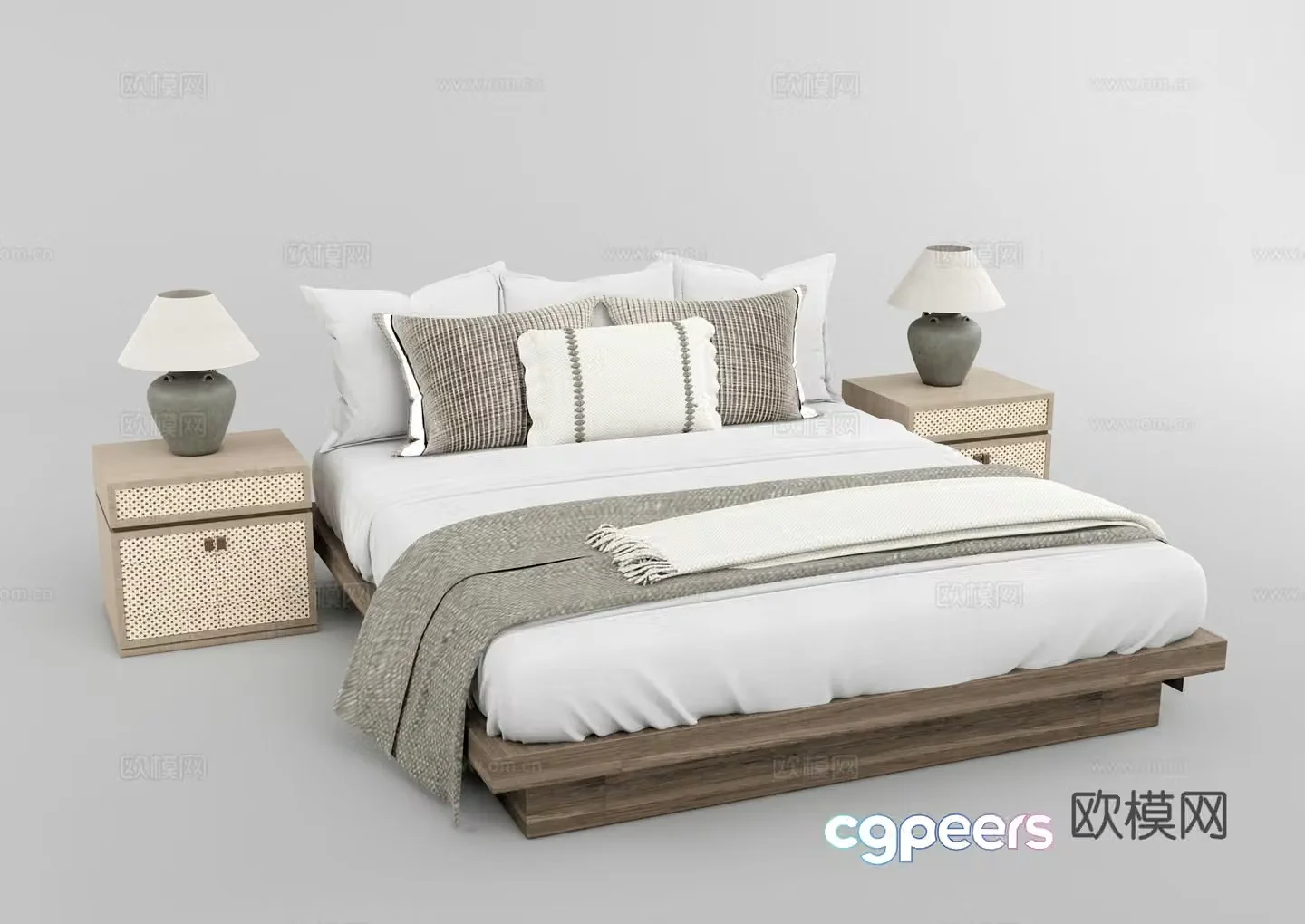 Wasabi Double Bed 3D Model