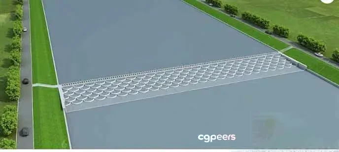 Aerial View Of A Road With A Median 3D Model – 3105 – VRAY Render