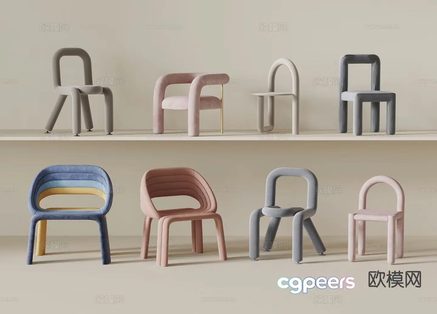 Modern chair leisure chair sofa chair 3d model