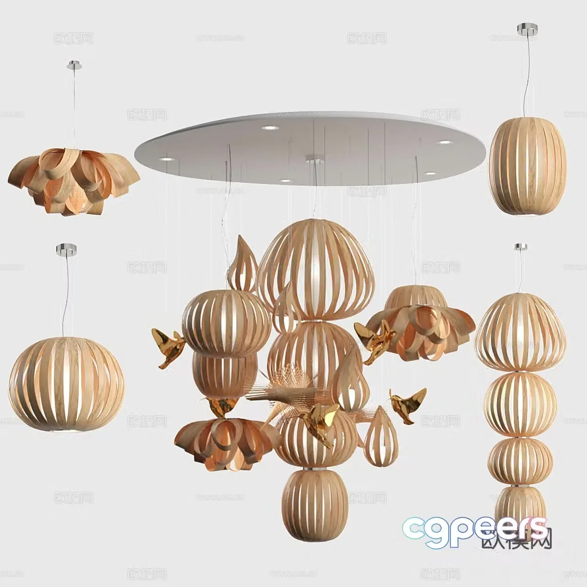 3D model of lamp set