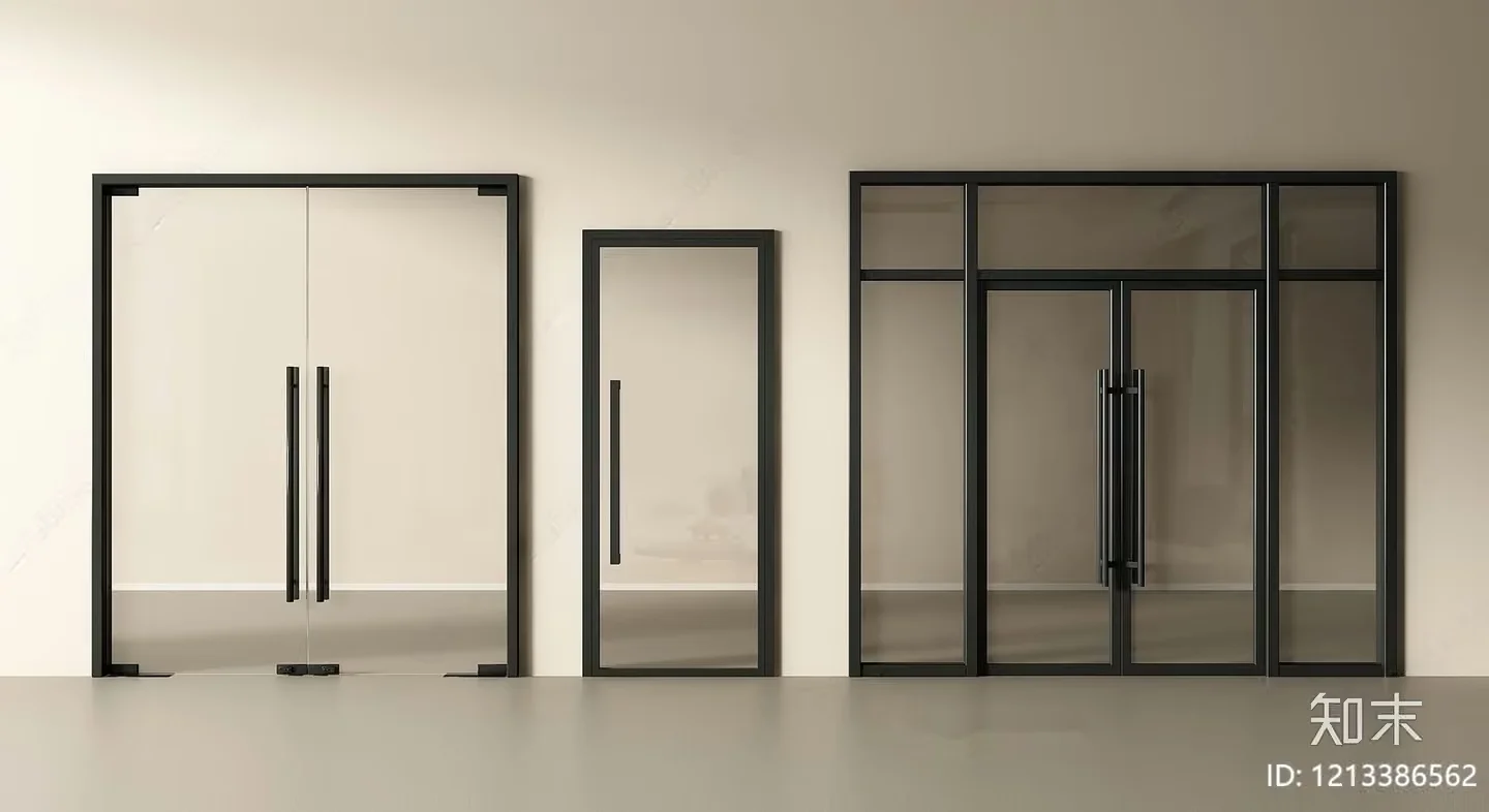 Modern Glass Doors 3D Model – 11594 – VRAY Render