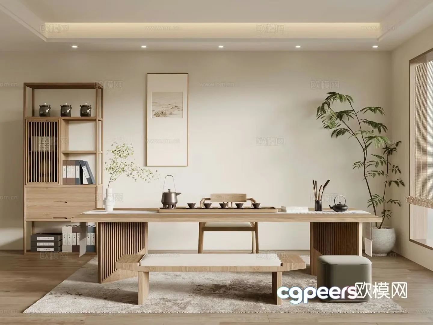 New Chinese tea room 3d model