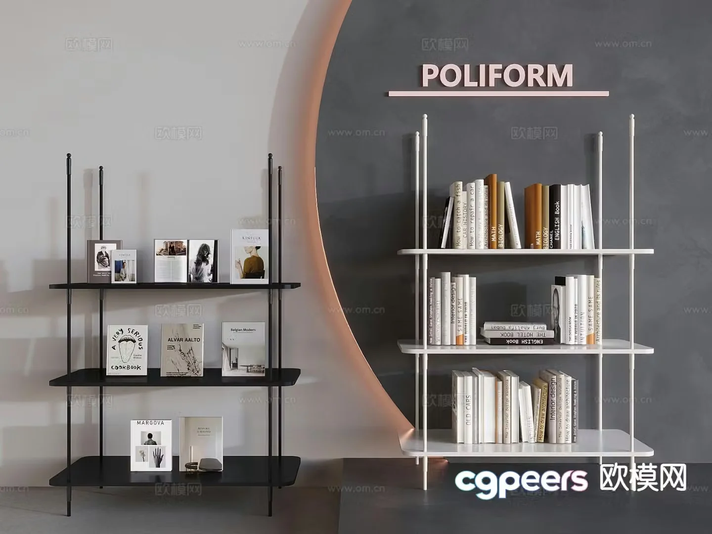 books books magazines bookshelf shelves 3d model