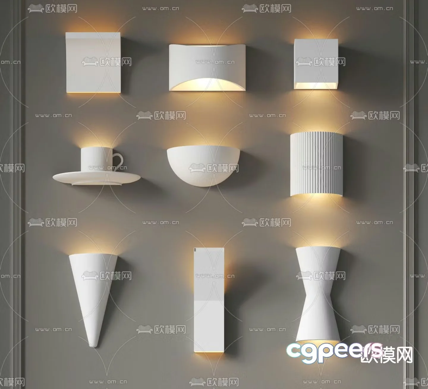 Wabi-sabi wall lamp simple wall lamp plaster wall lamp 3d model
