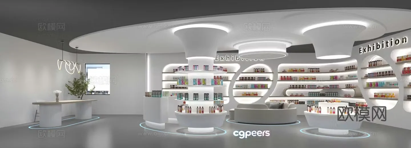 Cosmetics store beauty store 3d model