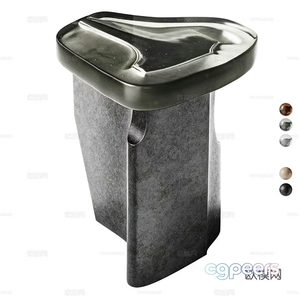 Modern Italian light luxury stone acrylic special-shaped side 3D model