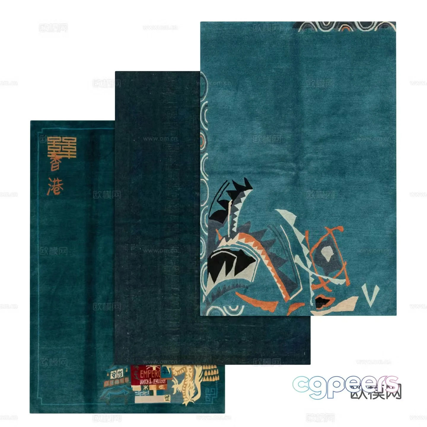New Chinese style fabric carpet 3D model