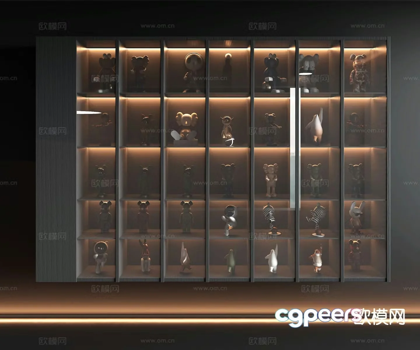 Modern decorative cabinet figure cabinet violent bear 3D model