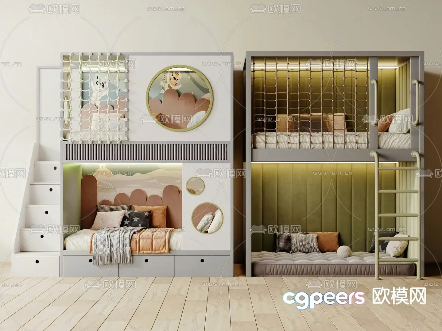 Bunk bed children’s bed bunk bed 3d model