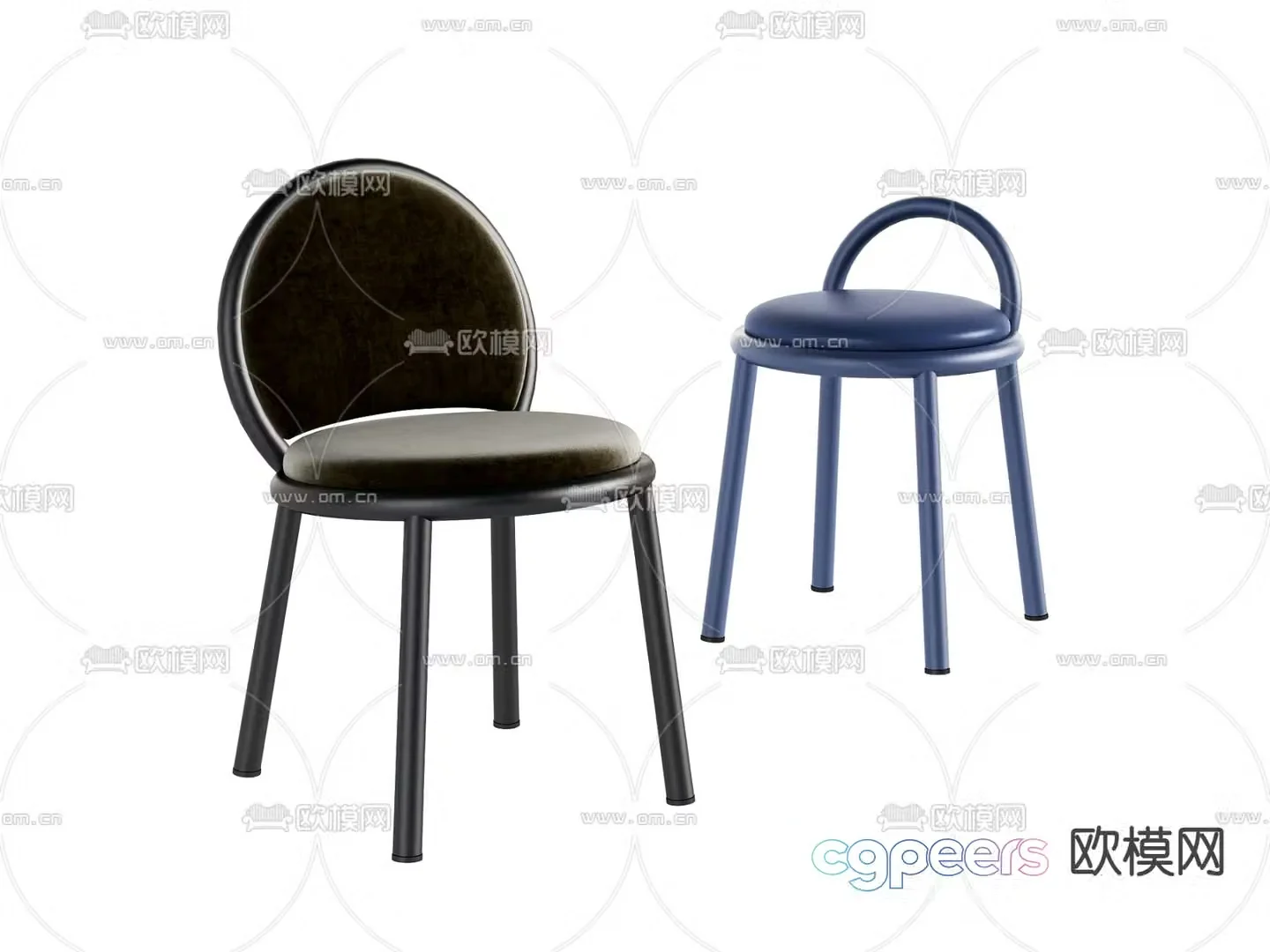 leather chair dining chair 3d model