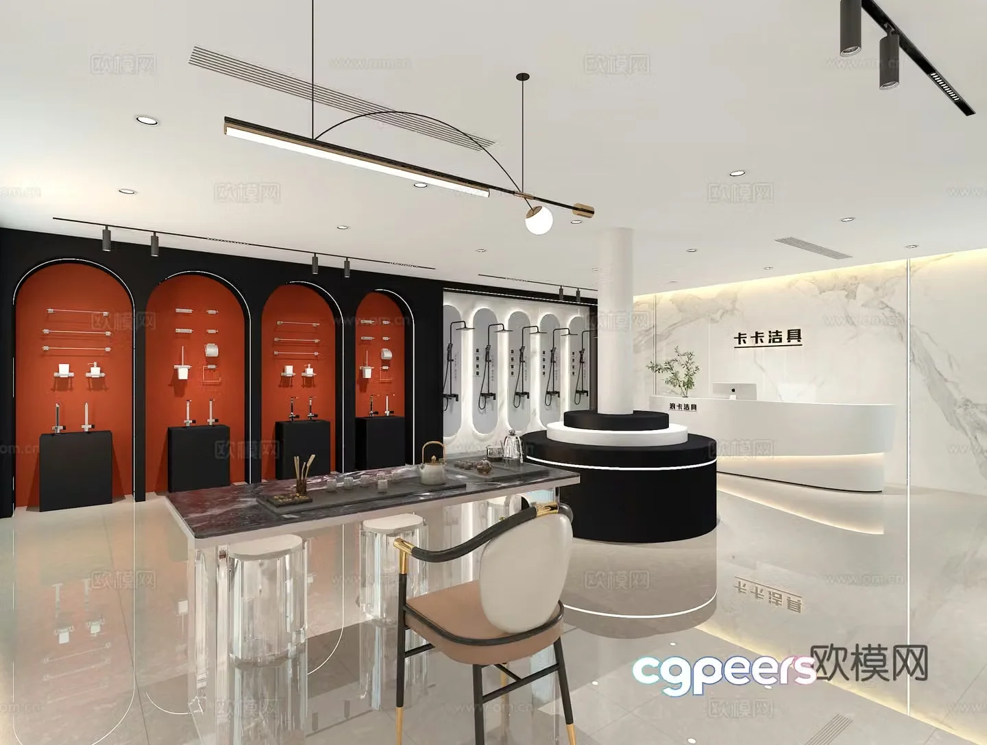 Sanitary ware exhibition hall 3d model