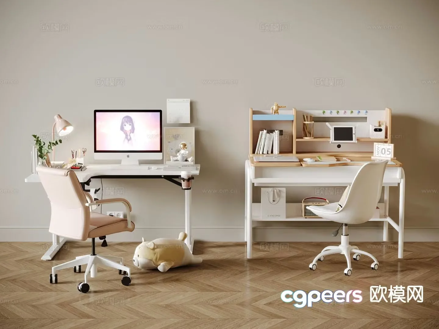 Children’s desk study table 3d model