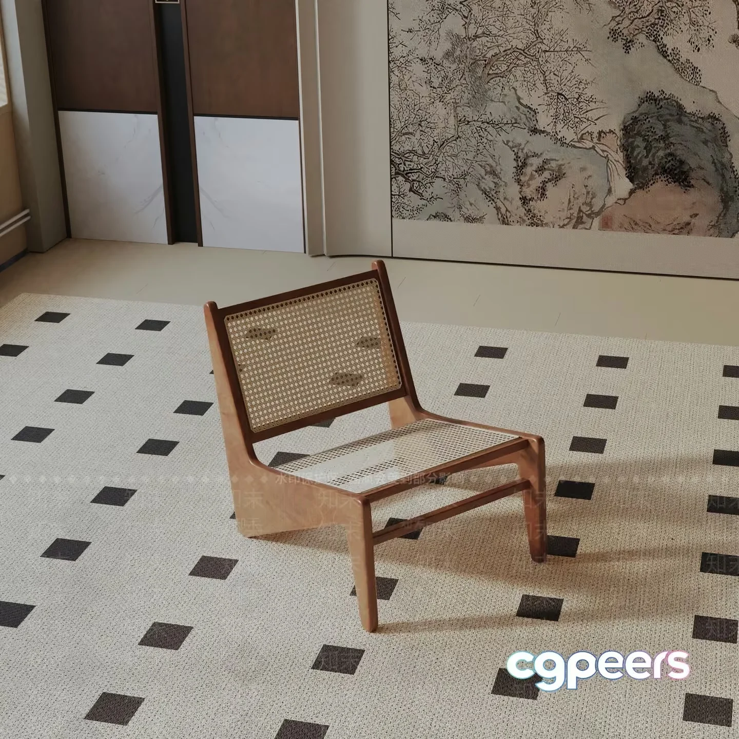 Wooden Chair 3D Model – 2308 – VRAY Render