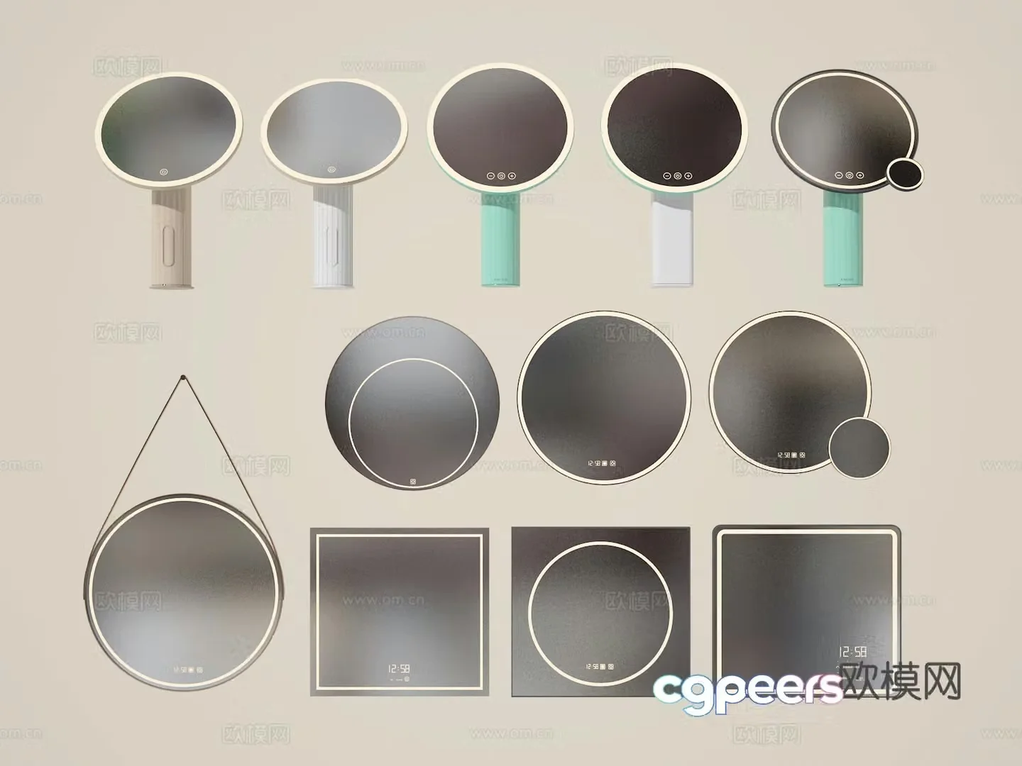 Mirror decorative mirror bathroom mirror hanging mirror 3d model
