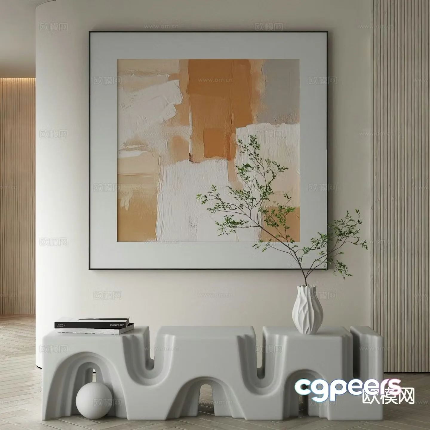 Modern decorative painting abstract painting 3d model