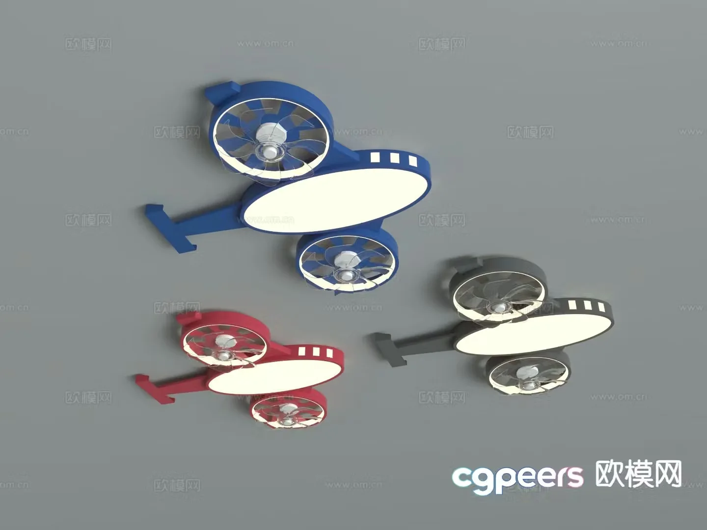 Children’s fan ceiling lamp 3d model