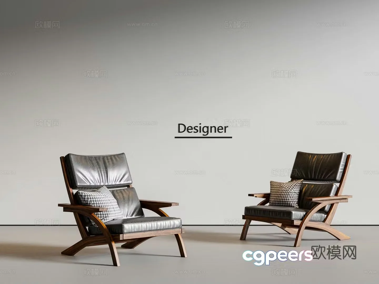 Medium style leisure chair 3d model