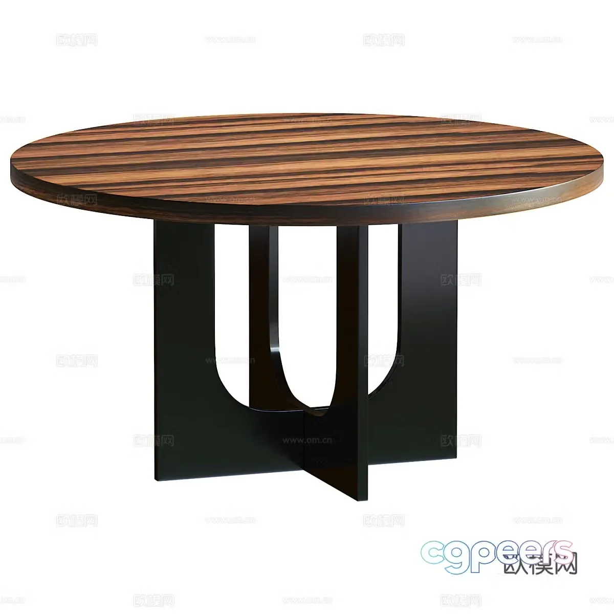 Modern Italian light luxury DANLI round dining table 3D model