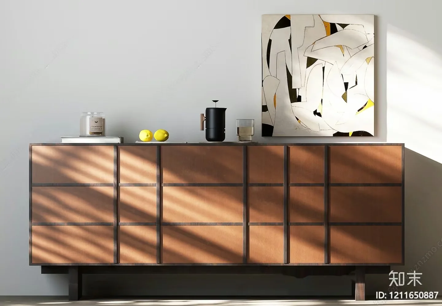 Modern Wooden Dresser 3D Model – 9112 – VRAY Render