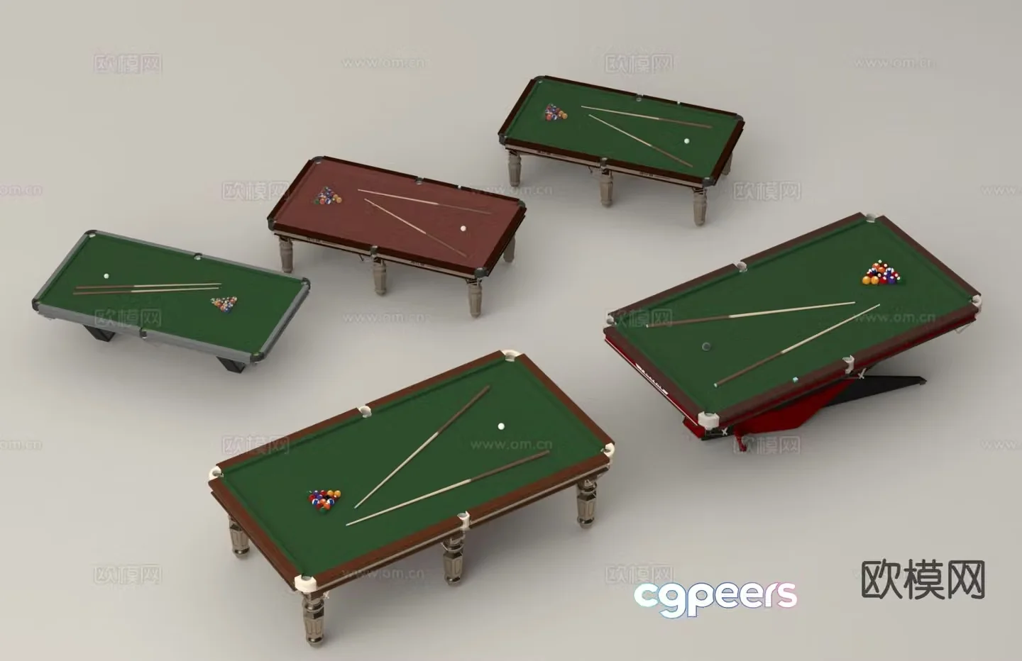 Pool table billiard case cue 3d model