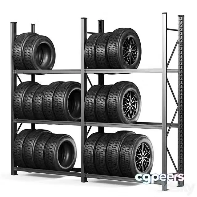 3ds Max Free – Tire Storage Rack