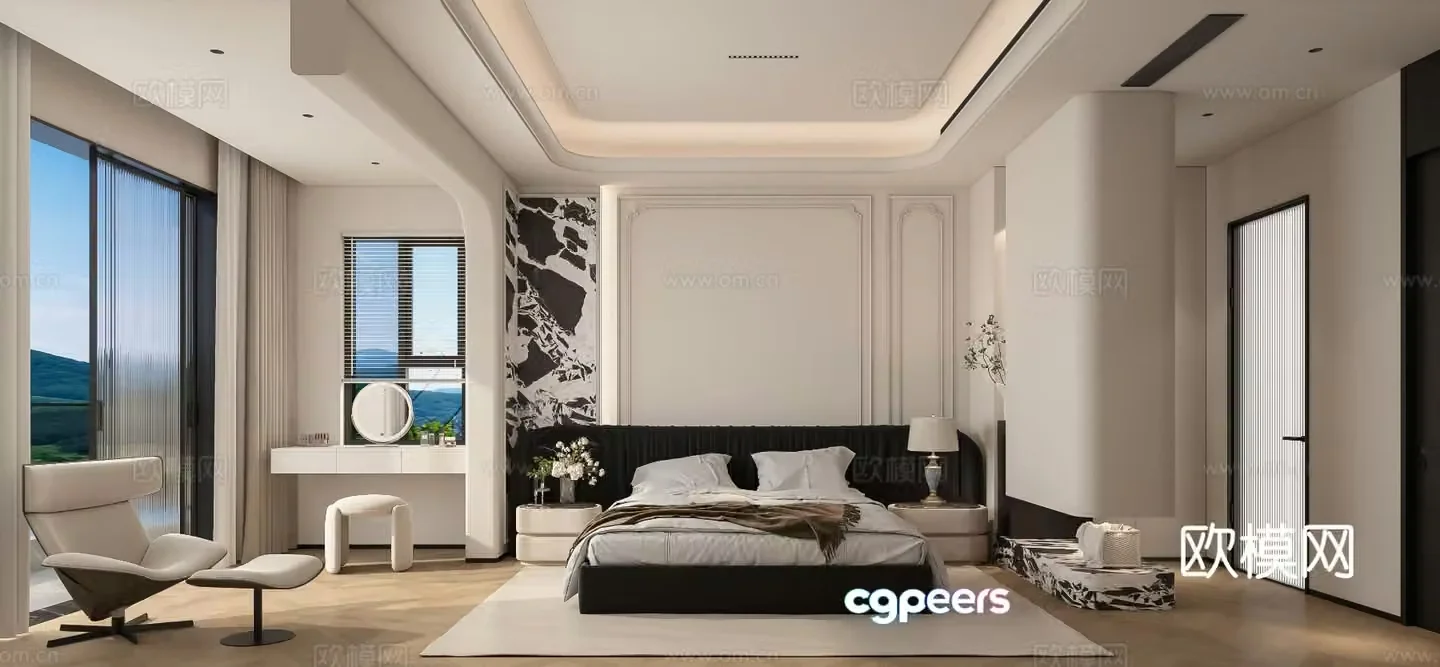 French bedroom master bedroom 3d model