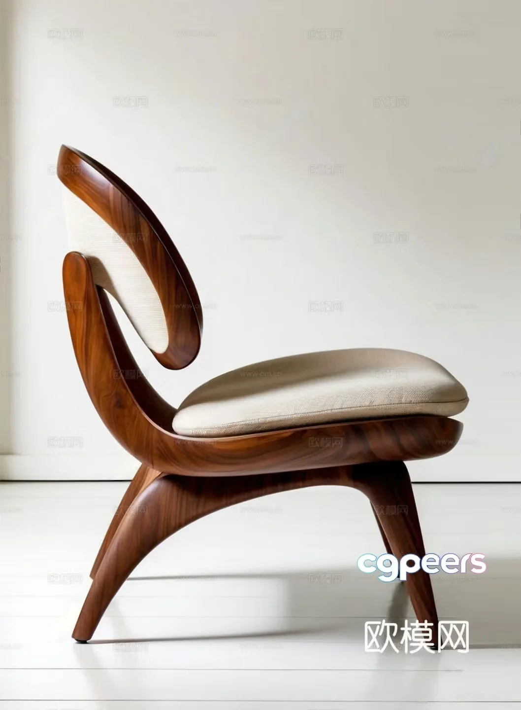 Wasabi leisure chair casual single chair Wasabi single chair wooden chair backrest chair sofa chair 3d model