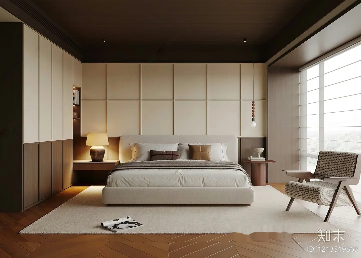 Cozy Modern Bedroom 3D Model – 5953 – VRAY Render