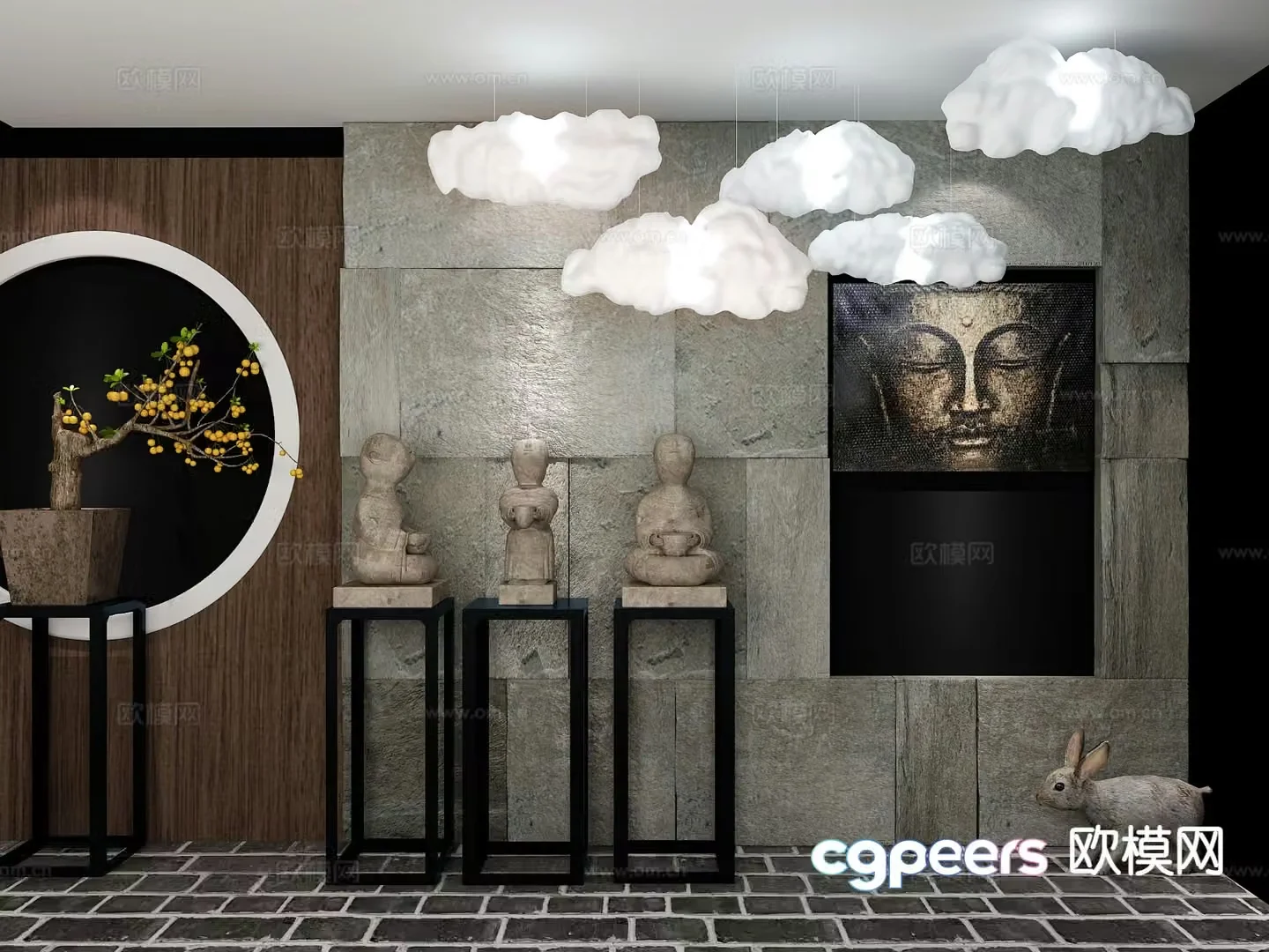 Chinese stone sculpture 3d model