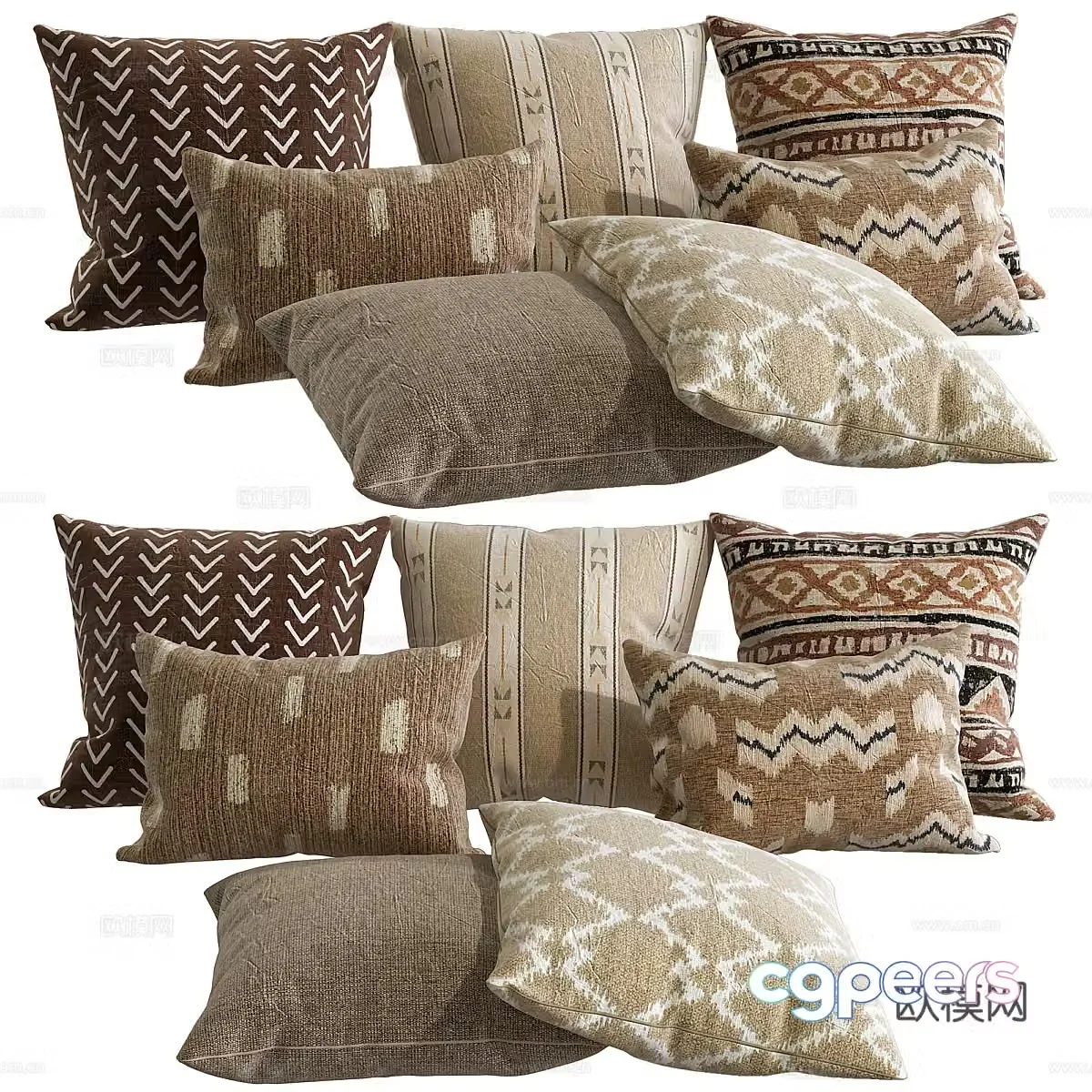 New Chinese style pillow 3D model