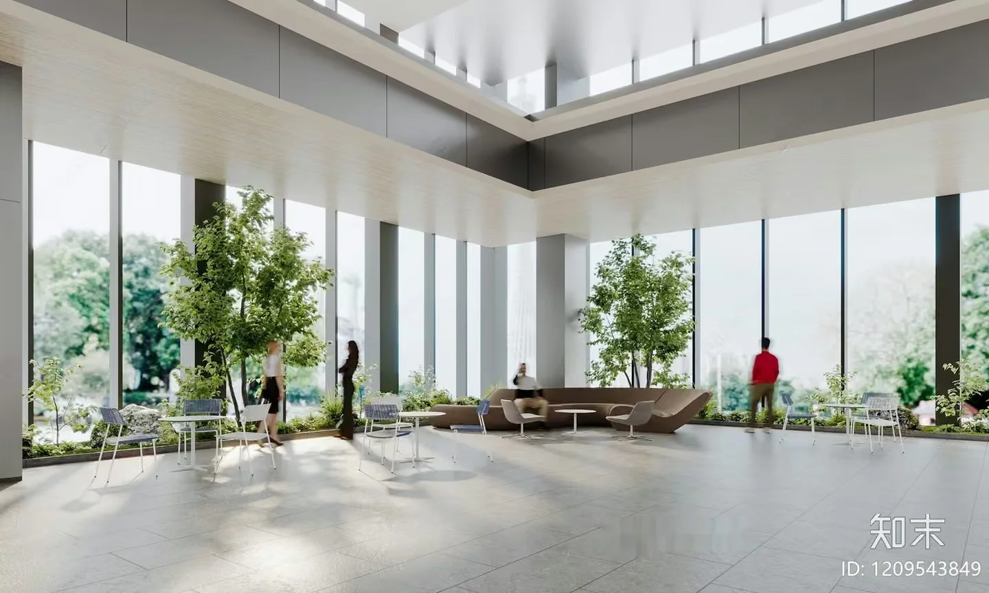 A Modern Office Lobby 3D Model – 2408 – VRAY Render