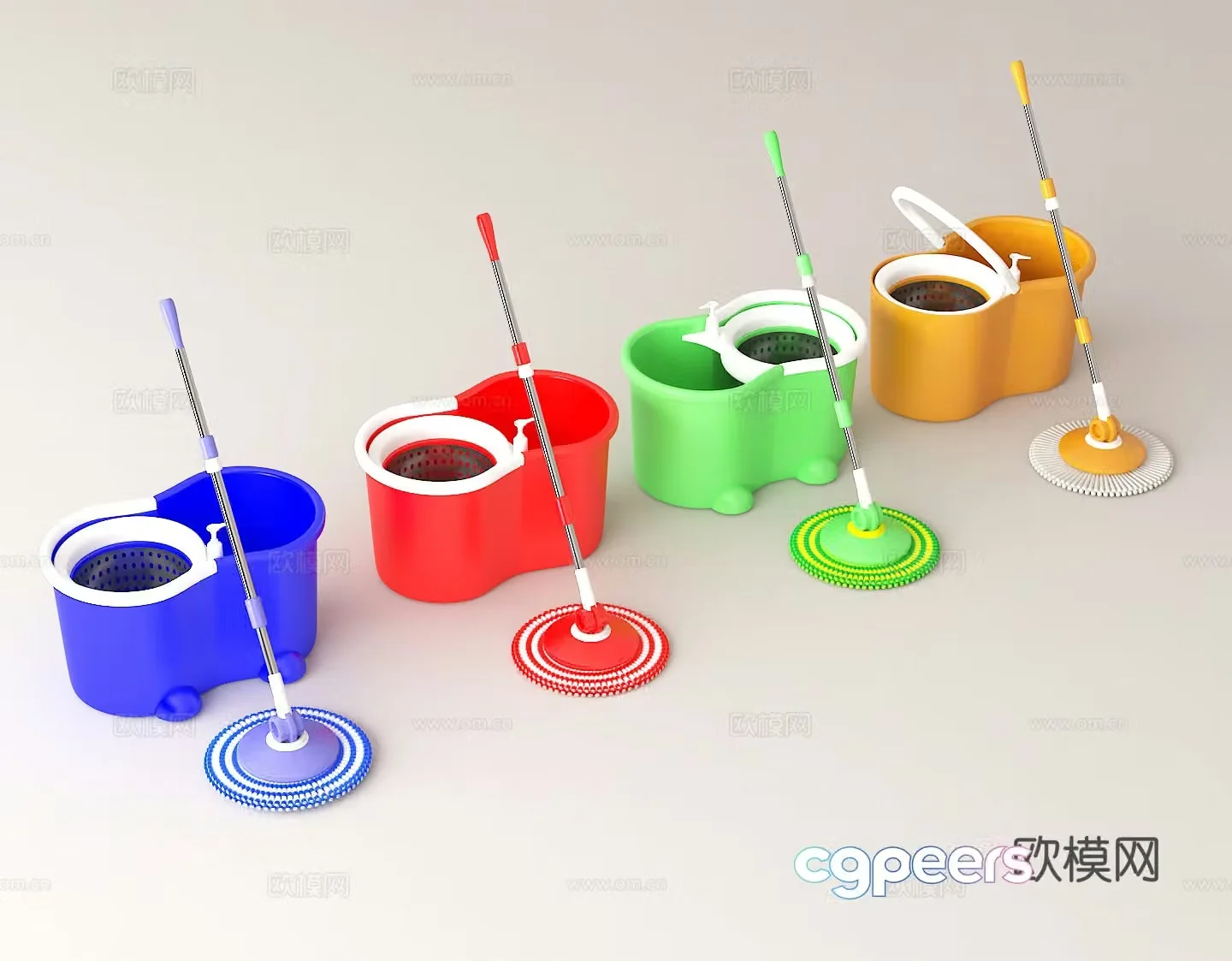 Household cleaning rotary mop Cleaning tool Multifunctional mop Lazy mop 3d model