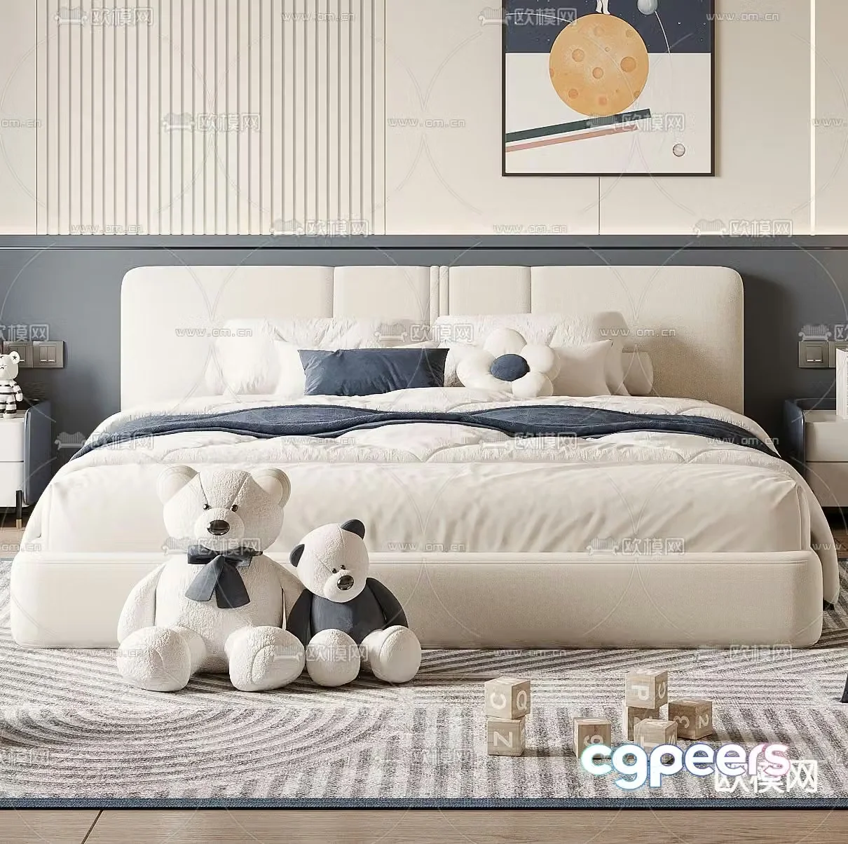 Modern children’s bed 3d model