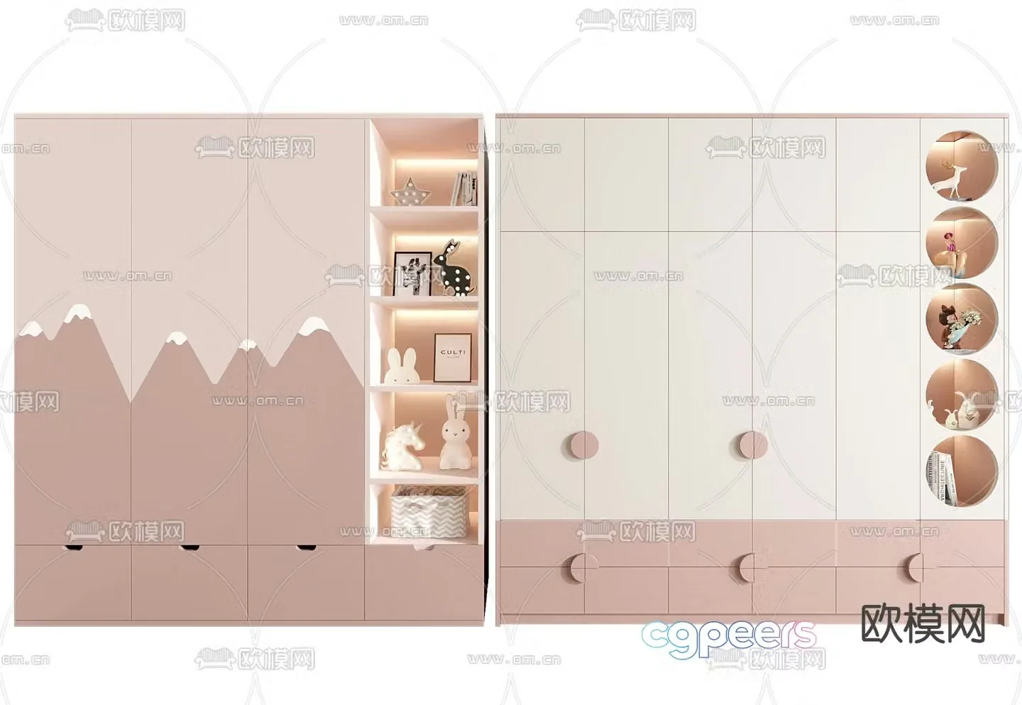 Children’s wardrobe storage cabinet 3d model